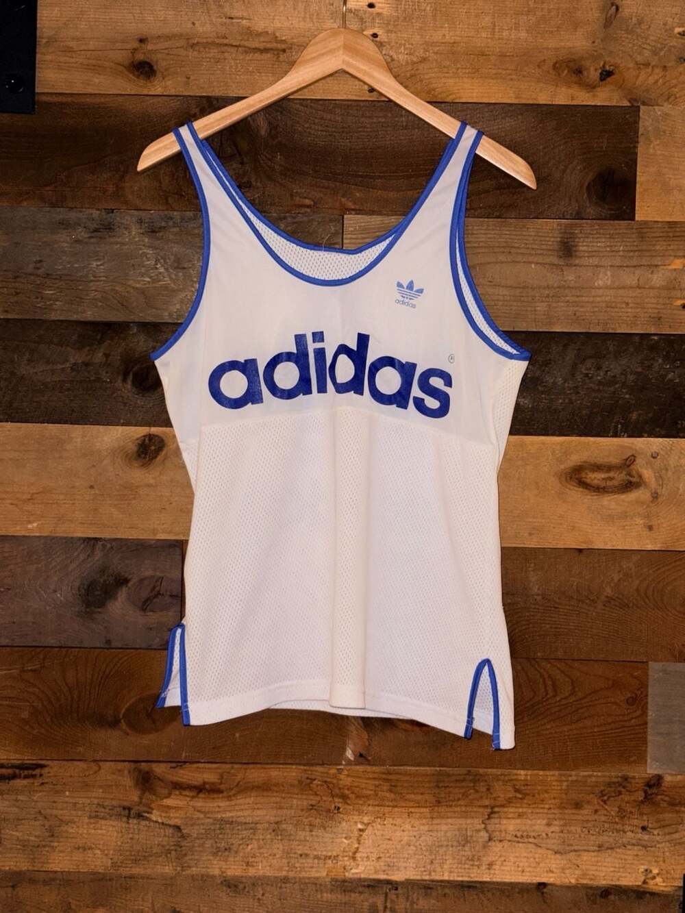 Vintage Adidas Trefoil Logo Mesh Tank Top Small